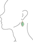 Lime Green Turquoise Golden Drop Earrings