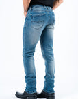 Pax Men's Dark Blue Slim Stretch Jeans