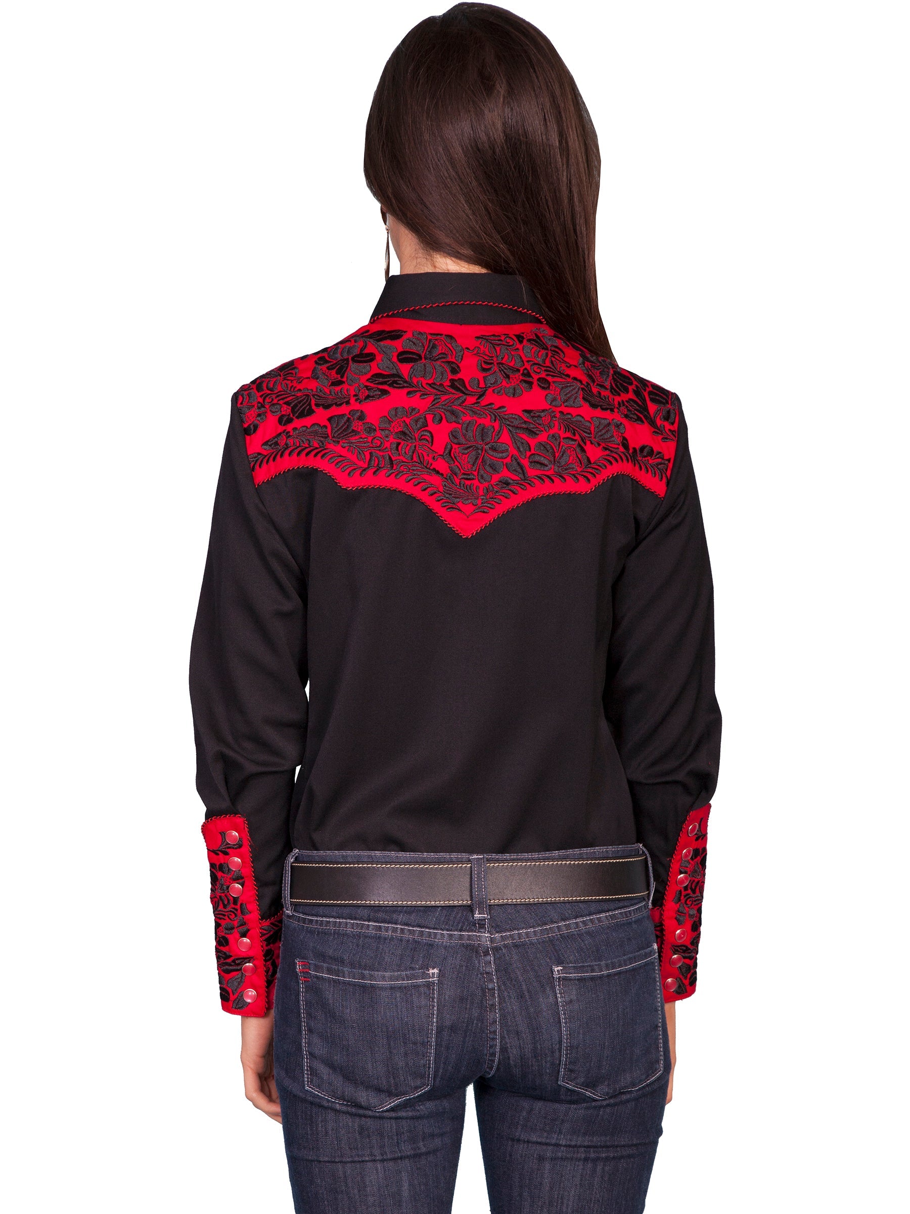 Floral Tooled Emb. Blouse - PL-654