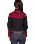 Floral Tooled Emb. Blouse - PL-654