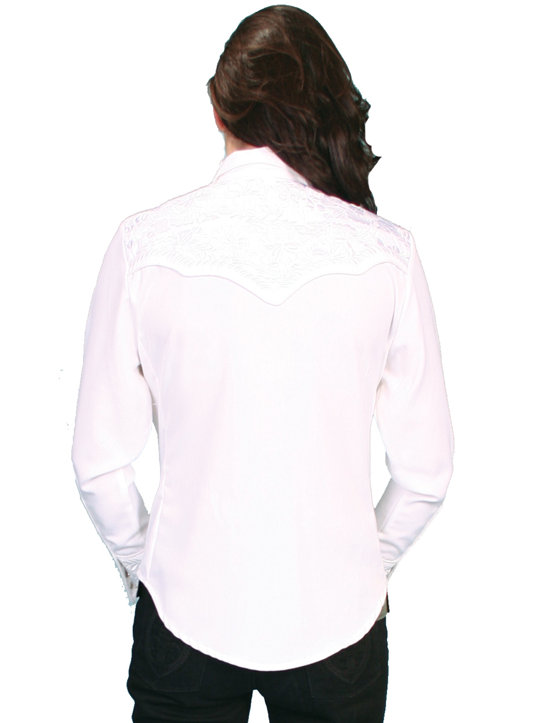 Floral Tooled Emb. Blouse - PL-654