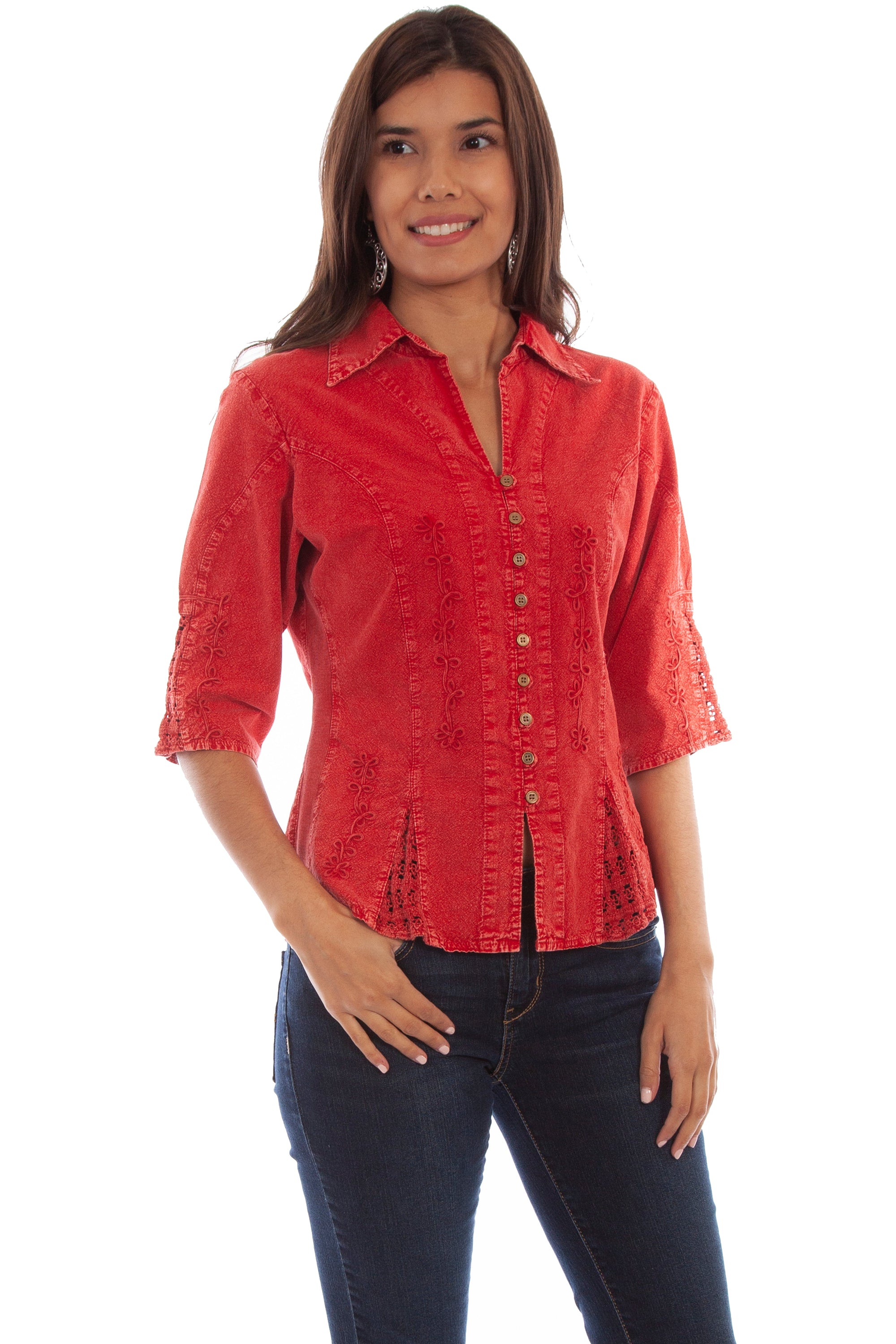 3/4 Sleeve Peruvian Cotton Blouse - PSL-064