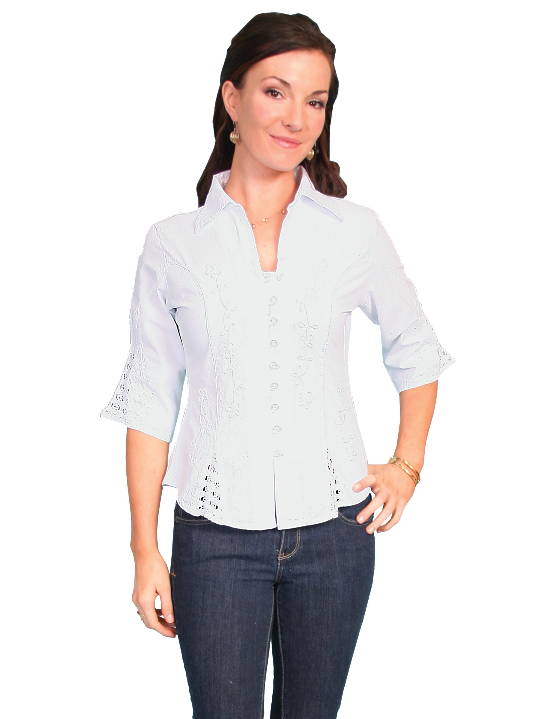 3/4 Sleeve Peruvian Cotton Blouse - PSL-064