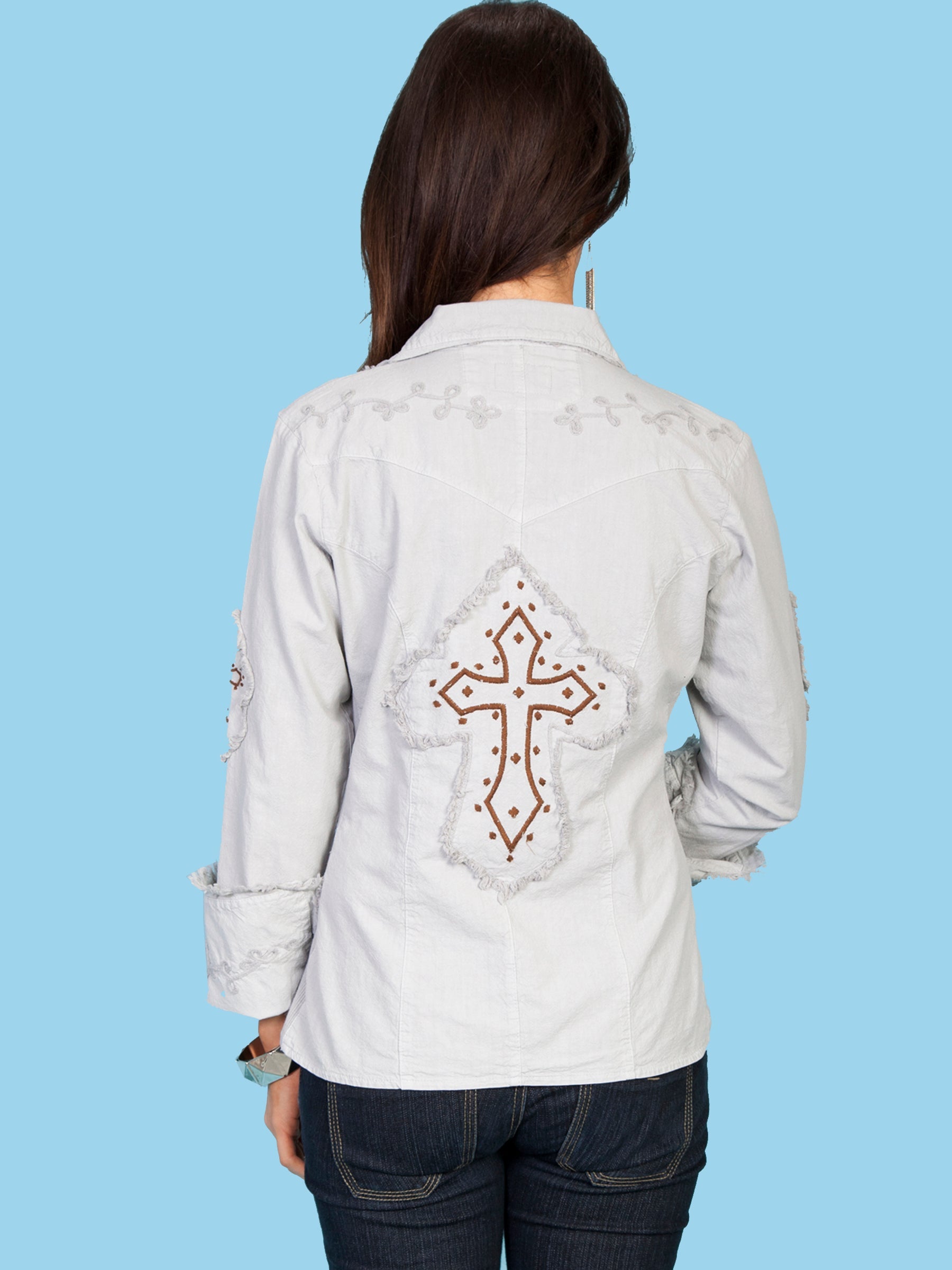 L/s Cut Out Cross W/emb. - PSL-089