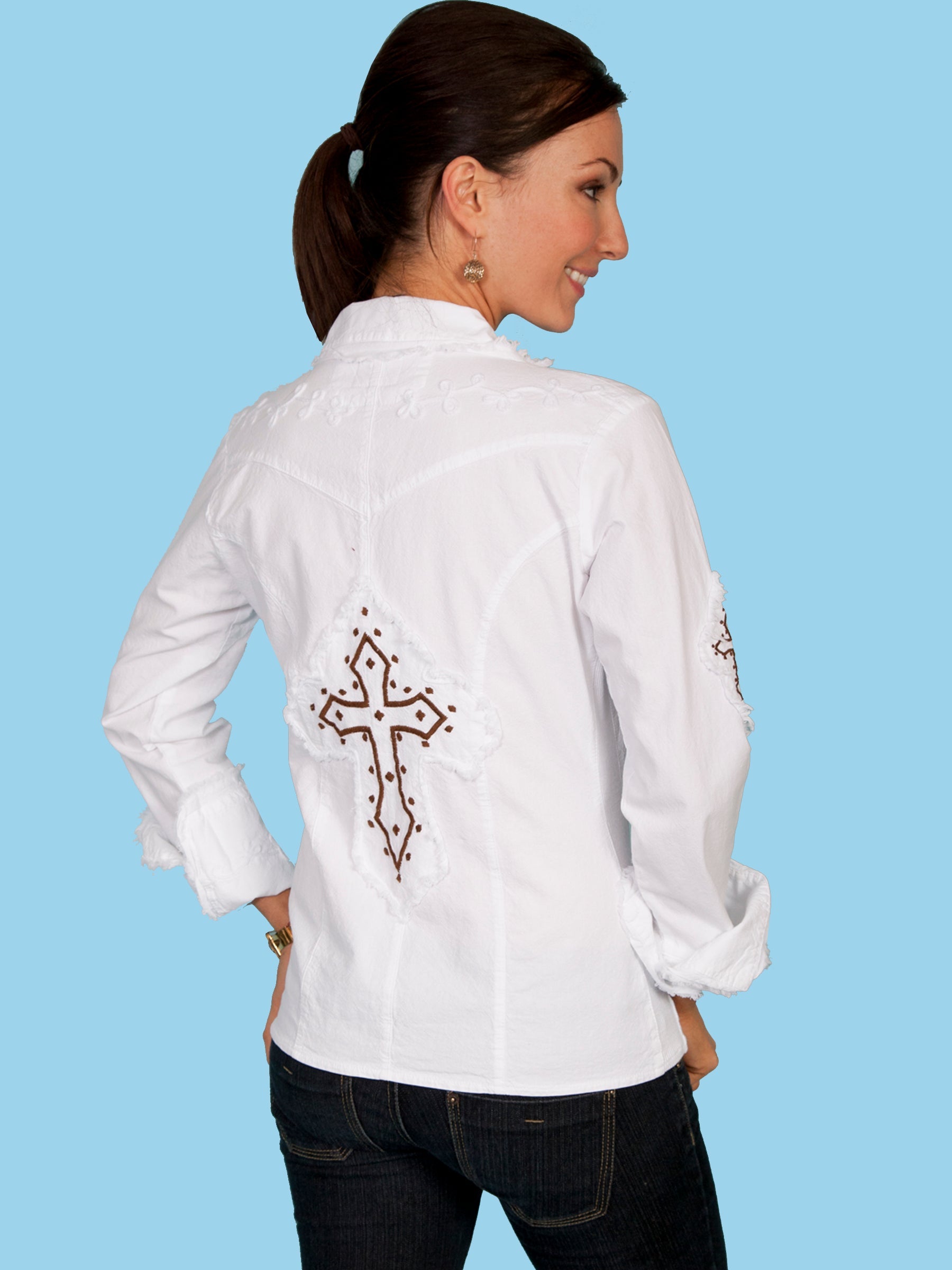 L/s Cut Out Cross W/emb. - PSL-089