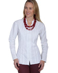 L/s Blouse W/band Collar/bell Cuffs - PSL-187