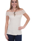 Crochet Embellished Cotton Blouse - PSL-214
