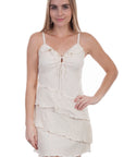Layered Cotton Dress Keyhole Front - PSL-217