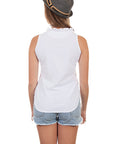 Sleeveless Tie Front Blouse - PSL-228