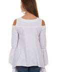 Tie Front Cold Shoulder Bell Sleeve - PSL-230