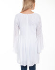Cotton Bodice Crepe Tie Front Dress - PSL-255