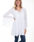 Cotton Bodice Crepe Tie Front Dress - PSL-255