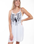Tie Front Dress W/adj Spaghetti Strp - PSL-261
