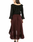 Hi/lo Skirt With Ruffle Bottom - PSL-272