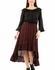 Hi/lo Skirt With Ruffle Bottom - PSL-272