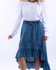 Hi/lo Skirt With Ruffle Bottom - PSL-272