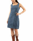 Sleeveless Dress W/pockets & Emb - PSL-278