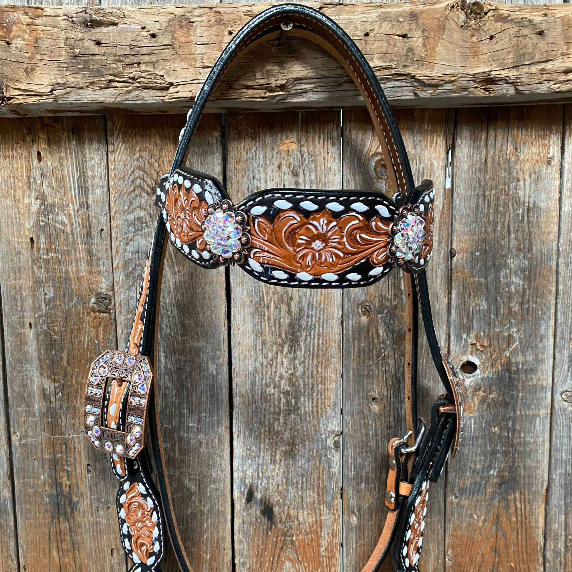 Classic AB Browband/One Ear Tack Set with Wither Strap  
