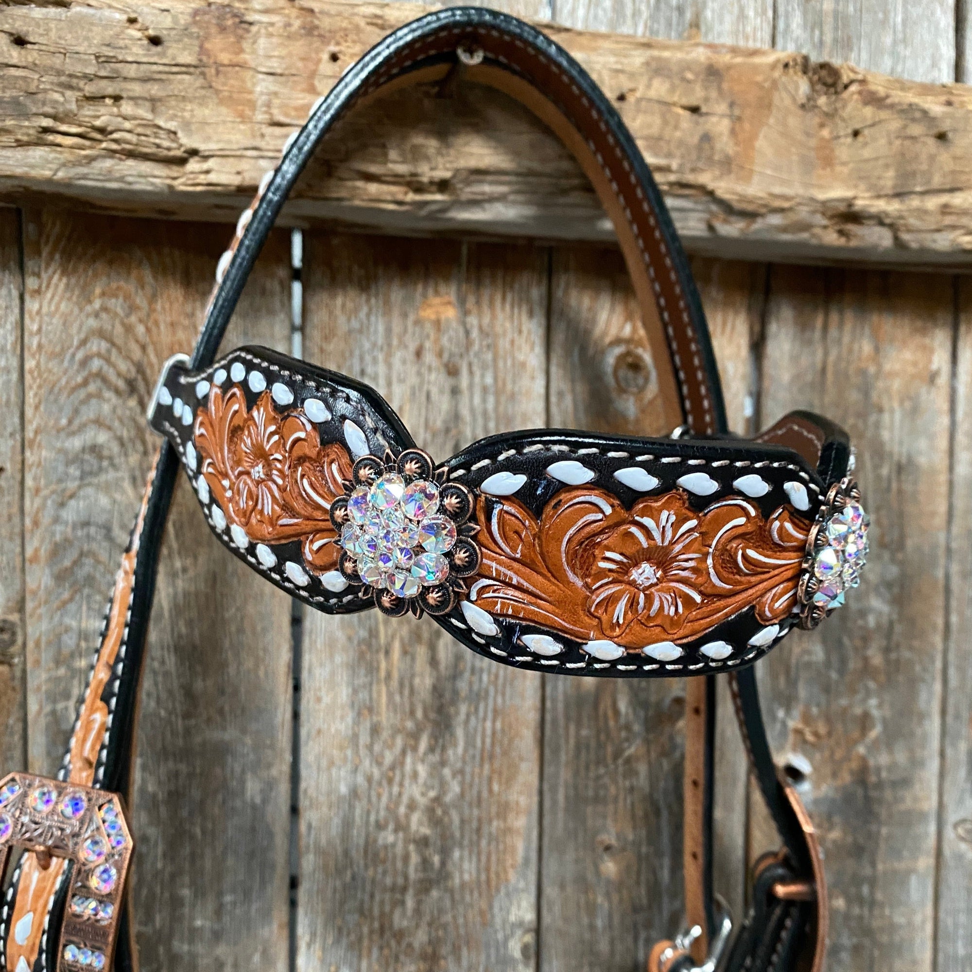Classic AB Browband/One Ear Tack Set with Wither Strap  