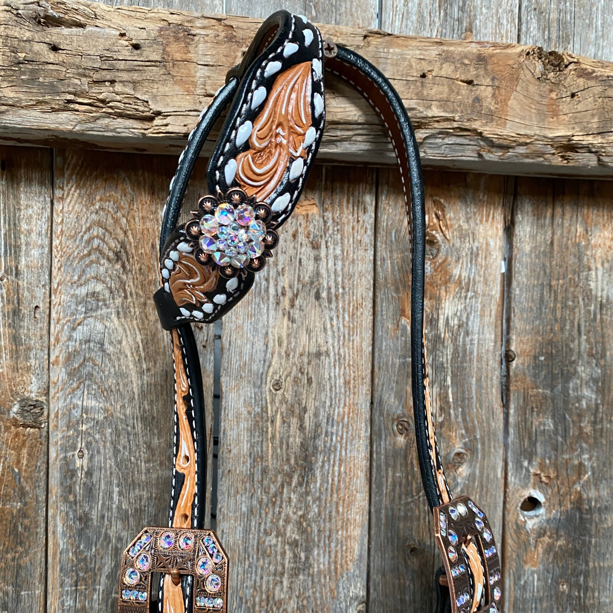 Classic AB Browband/One Ear Tack Set with Wither Strap  