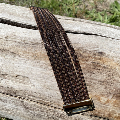 Brown Shimmer Fashion Leather Bracelet XI100
