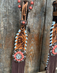 Whipstitch Coral and Clear One Ear/ Breastcollar Tack Set 