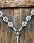 White Floral One Ear & Breastcollar Tack Set 