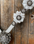 White Floral One Ear & Breastcollar Tack Set 