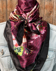 35X35"  Dark Pink Cherry Blossom Wild Rag / Scarf WR407NW