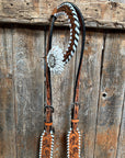 Light Oil Whipstitch White Daisy One Ear/ Breastcollar Tack Set 