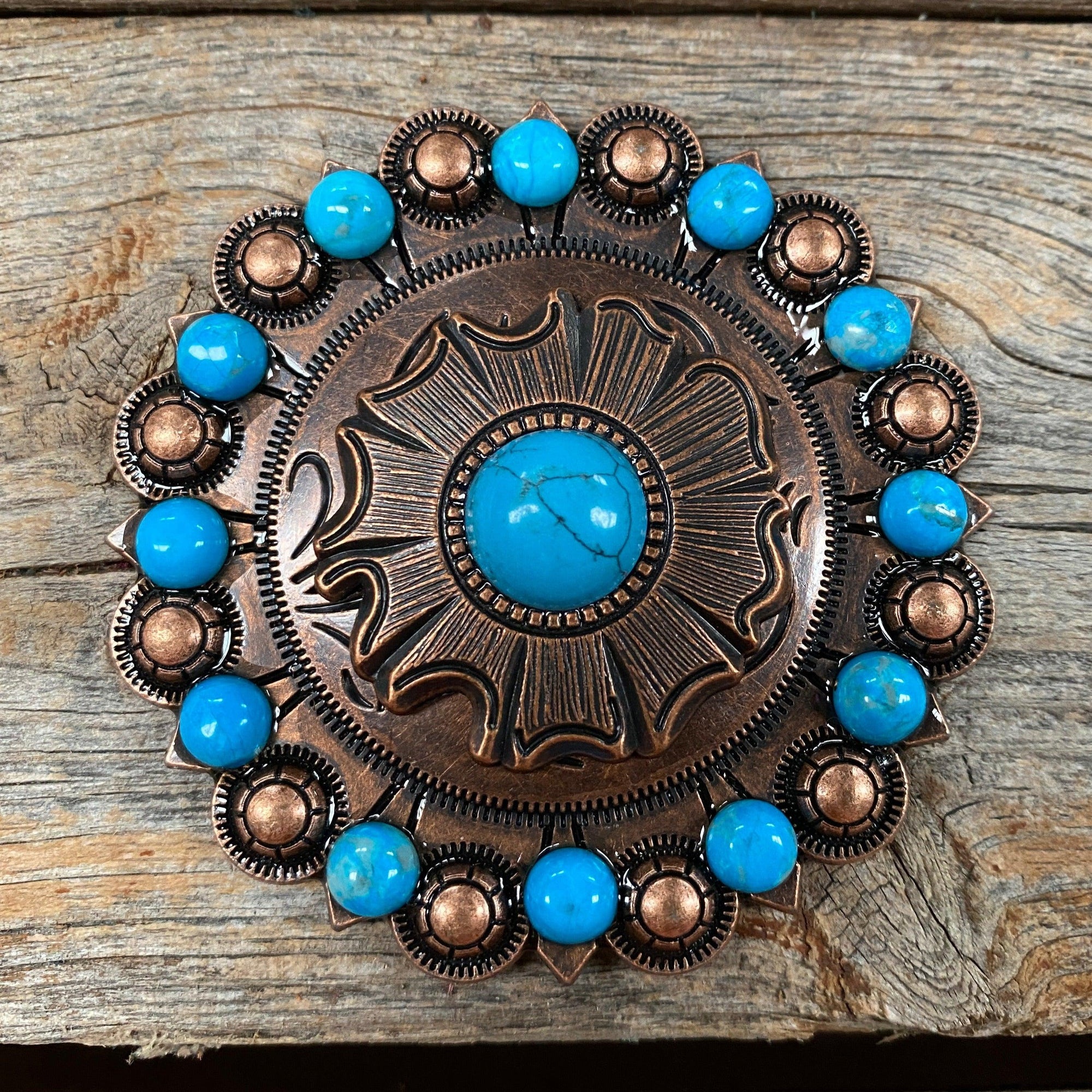 Copper Turquoise Round Concho Berry Jacket 