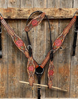 Light Oil Hand Painted Rose Headstall/Breastcollar Tack Set