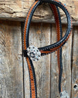 Two Tone Leaf Jet and Clear One Ear & Breastcollar Tack Set 