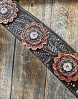 Hand Painted Paisley - Copper AB Rosette One Ear/ Breastcollar Tack Set 