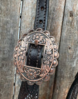 Hand Painted Paisley - Copper AB Rosette One Ear/ Breastcollar Tack Set 