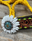 Yellow Mule Tape Halter - White and Lime 