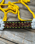Yellow Mule Tape Halter - White and Lime 