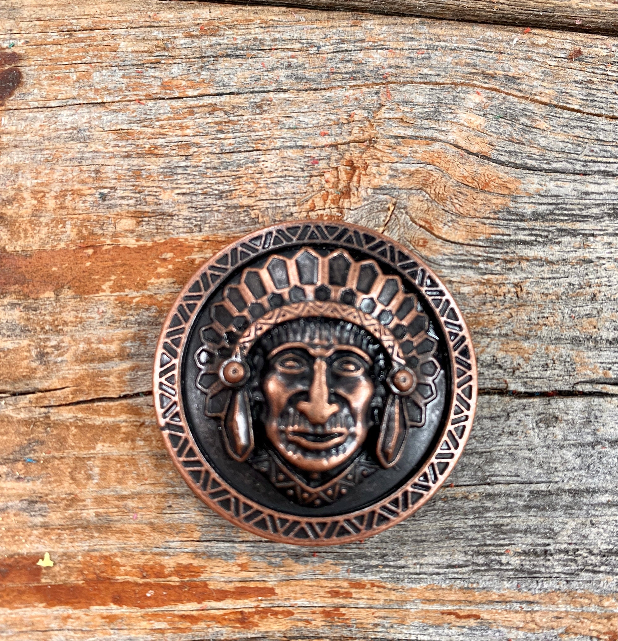 Copper Native American Concho 1.5&quot; W167L