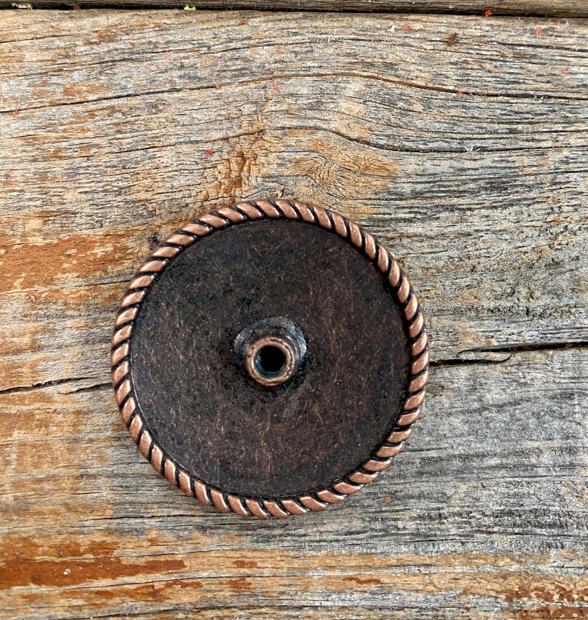 Copper Native American Rope Edge Concho 1.5&quot; W166L