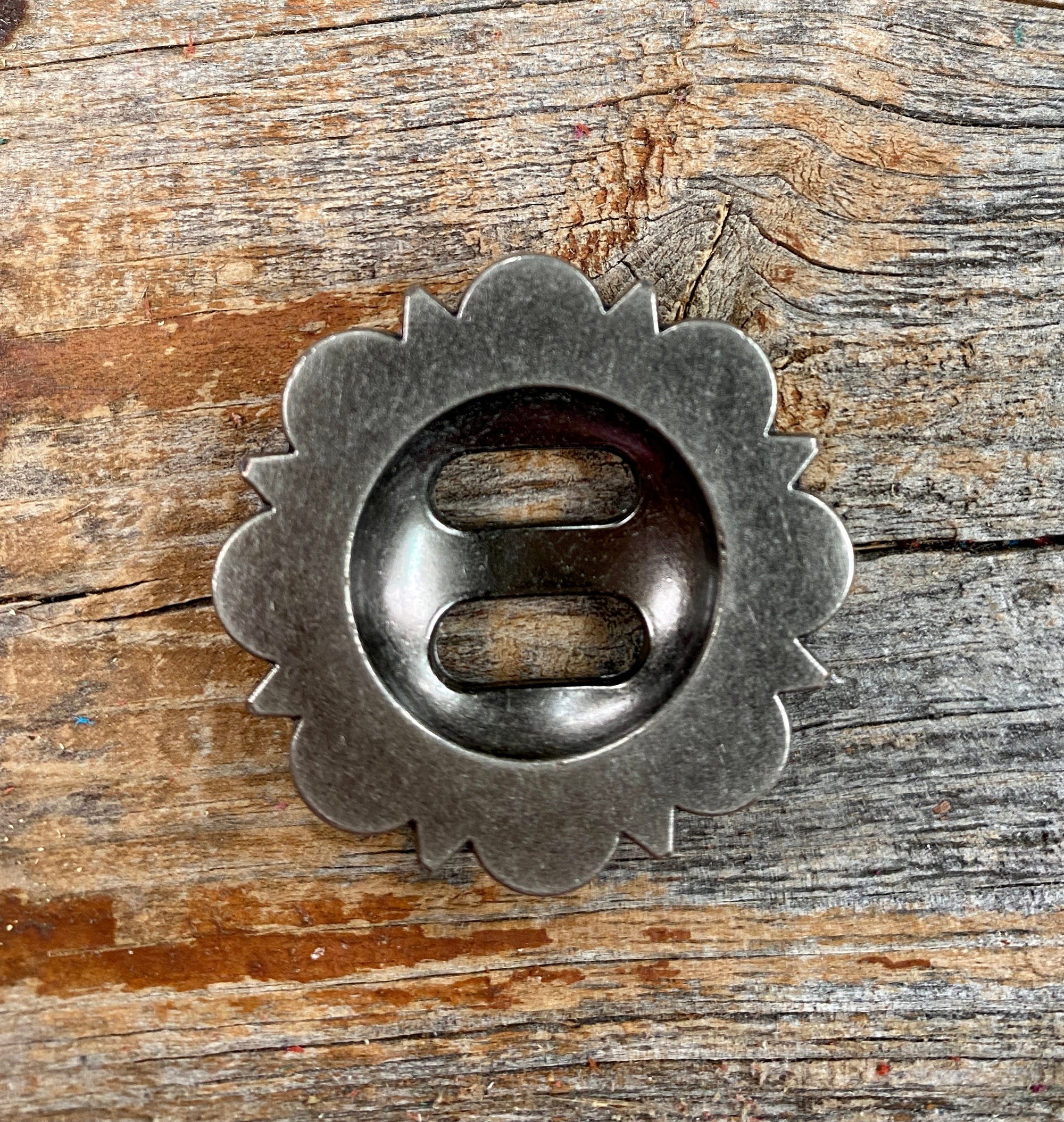 Antique Silver Berry Slotted Concho 1.5&quot; W173L