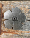 Antique Silver Flower Turquoise Concho 1.5"  W110S