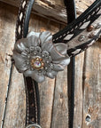 Cowhide Champagne and Silver One Ear/ Breastcollar Tack Set 