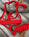 Red Flat Braided Mule Tape Halter
