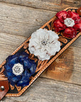 Light Oil Floral Bronc Noseband With Patriotic Flowers