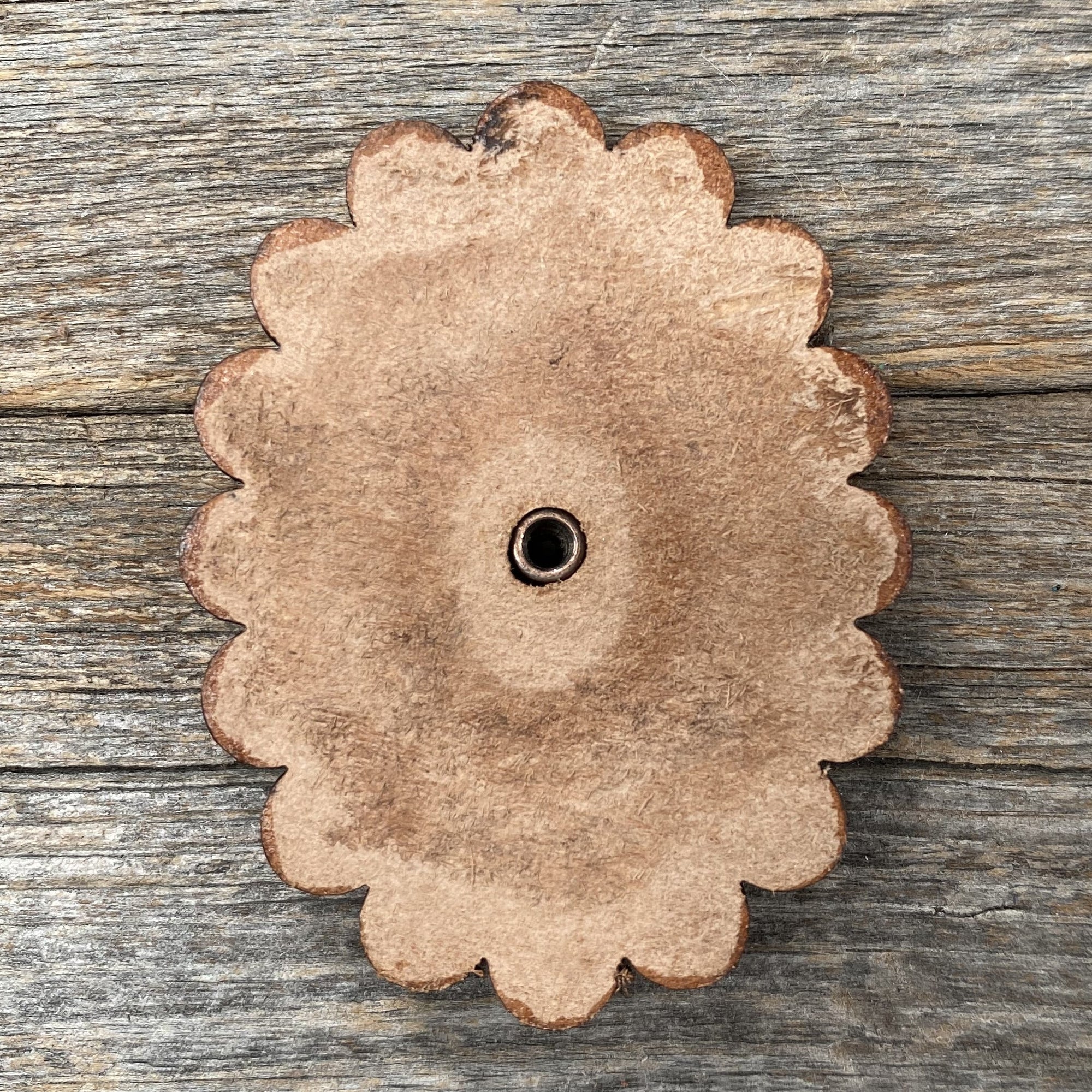 Leather Rosette with Fuchsia Cabochon Western Concho R102CABFU