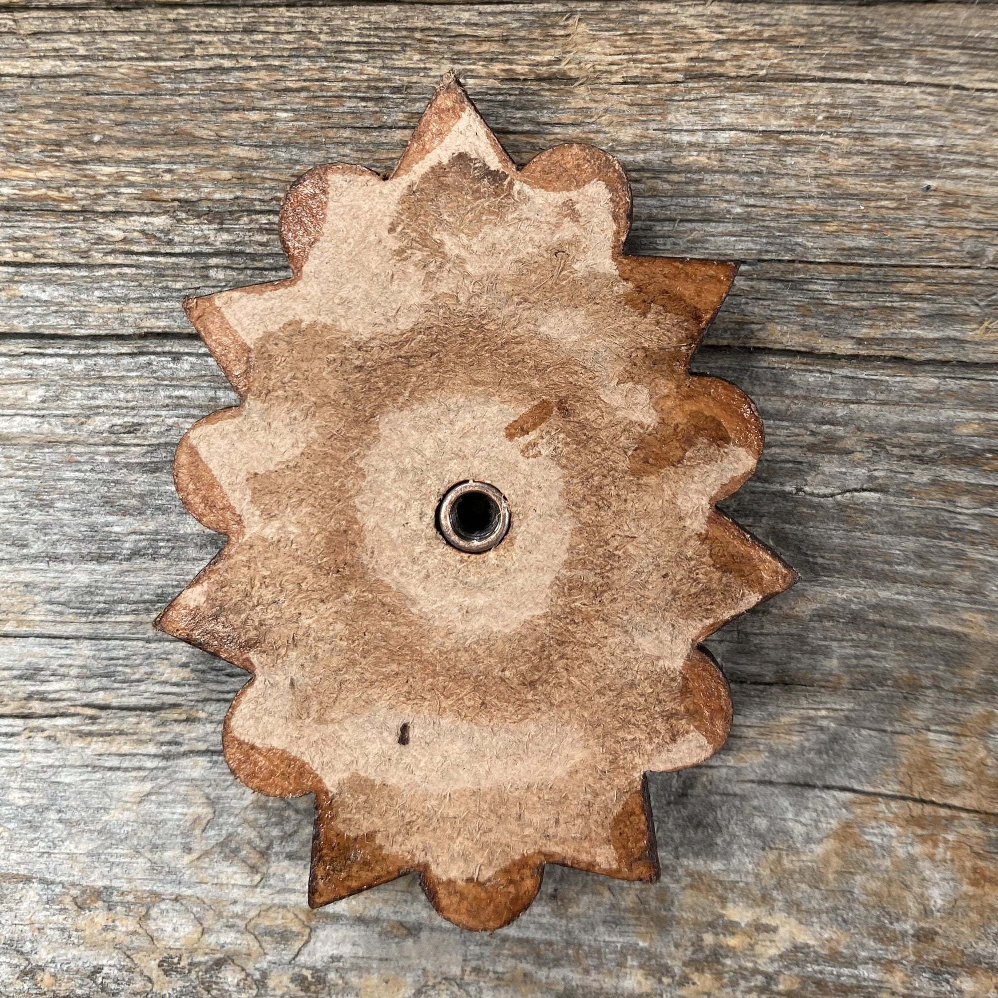 Leather Rosette Starburst - Rust Cabochon Western Concho R110CABRU