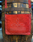 Red Suede Leather Crossbody