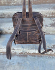 Mini Vintage Leather Bucking Horse Backpack