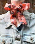 Pink and Grey Western Skinny Mini Wild Rag Scarf / Cowgirl Necktie 