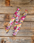 Pink and Brown Western Skinny Mini Wild Rag Scarf / Cowgirl Necktie 